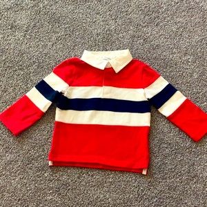 Janie and Jack Striped Red Polo sz 12-18 months  - Brand New